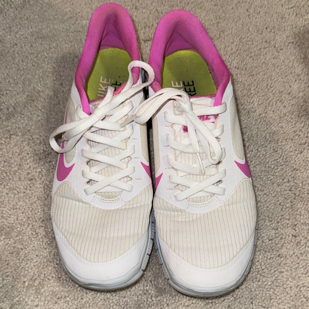 Nike Women's White and Pink Sneakers